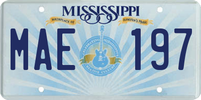 MS license plate MAE197