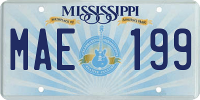 MS license plate MAE199