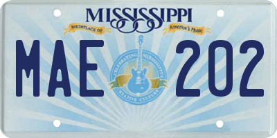 MS license plate MAE202