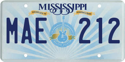 MS license plate MAE212
