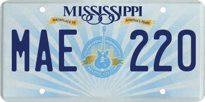 MS license plate MAE220