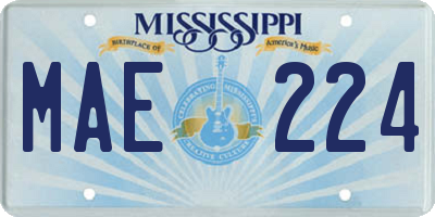 MS license plate MAE224