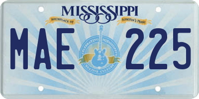 MS license plate MAE225