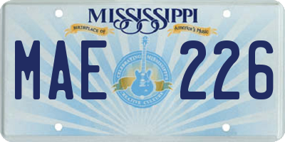 MS license plate MAE226