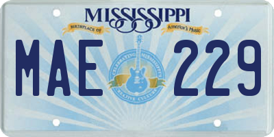 MS license plate MAE229