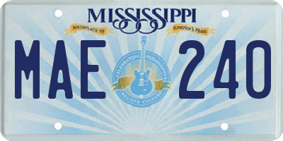 MS license plate MAE240