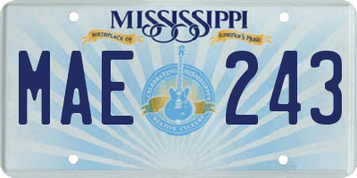 MS license plate MAE243