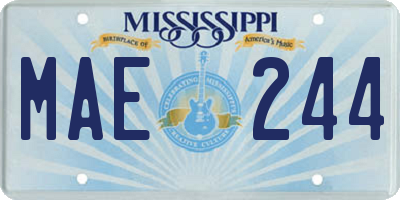 MS license plate MAE244