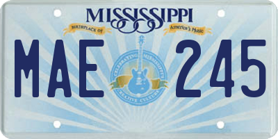 MS license plate MAE245