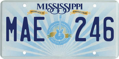 MS license plate MAE246