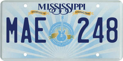 MS license plate MAE248