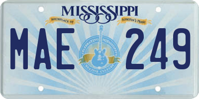 MS license plate MAE249