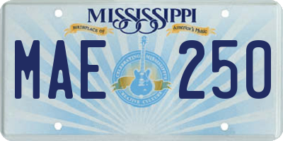 MS license plate MAE250