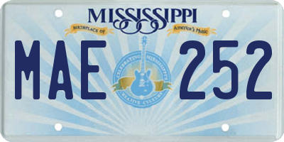MS license plate MAE252