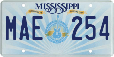 MS license plate MAE254