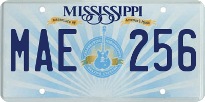 MS license plate MAE256