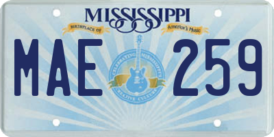 MS license plate MAE259