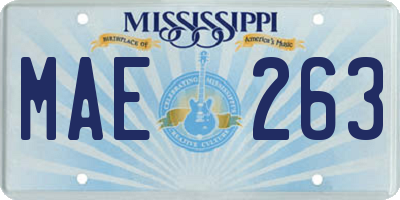 MS license plate MAE263