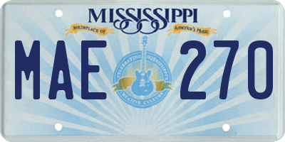 MS license plate MAE270