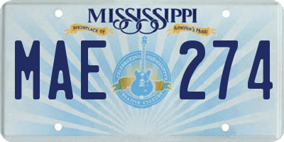 MS license plate MAE274