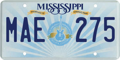 MS license plate MAE275