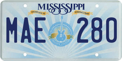MS license plate MAE280