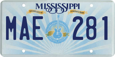 MS license plate MAE281
