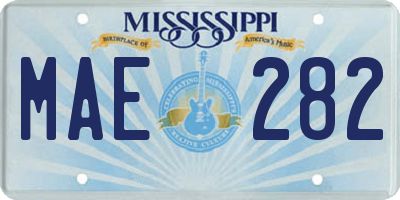 MS license plate MAE282