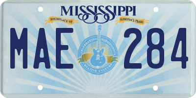 MS license plate MAE284