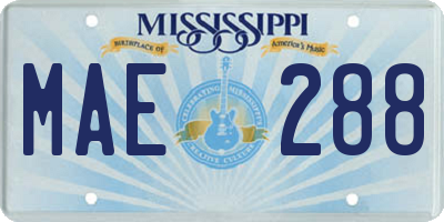 MS license plate MAE288