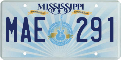 MS license plate MAE291