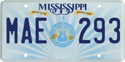 MS license plate MAE293