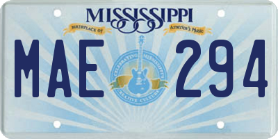 MS license plate MAE294