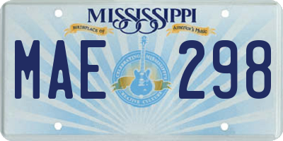 MS license plate MAE298