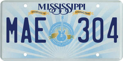 MS license plate MAE304