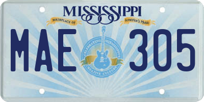 MS license plate MAE305