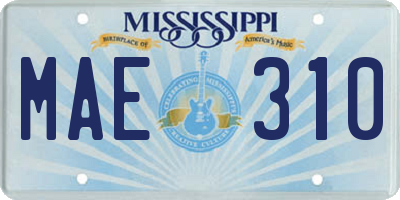 MS license plate MAE310