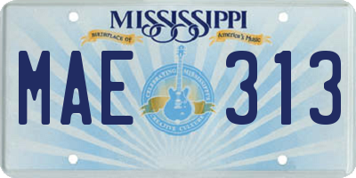 MS license plate MAE313