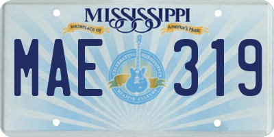 MS license plate MAE319