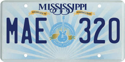 MS license plate MAE320