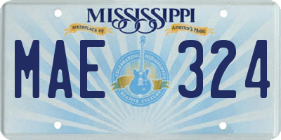 MS license plate MAE324
