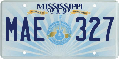 MS license plate MAE327