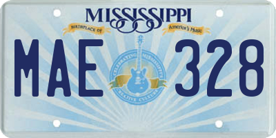 MS license plate MAE328