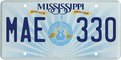 MS license plate MAE330