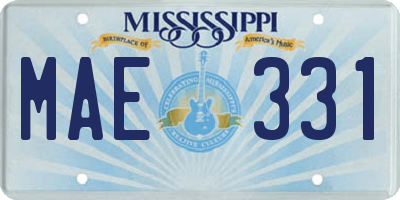 MS license plate MAE331