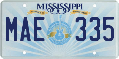 MS license plate MAE335