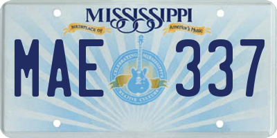 MS license plate MAE337