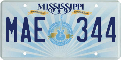 MS license plate MAE344