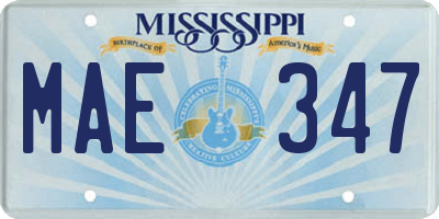 MS license plate MAE347
