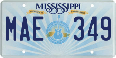 MS license plate MAE349
